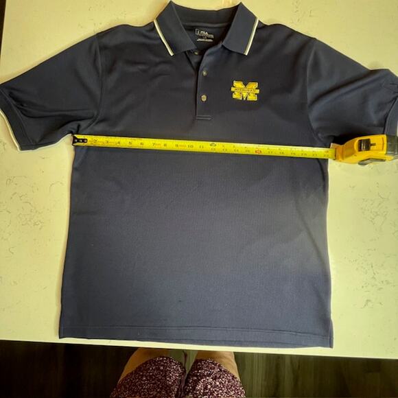 PGA Tour Size Large Michigan Wolverines Blue Polo Shirt - Picture 6 of 7